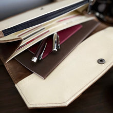 Load image into Gallery viewer, Fortis Clutch Envelope - Creme' and Brown