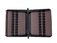 Load image into Gallery viewer, 20 Pen Case - Black Leather &amp; Suit Grey