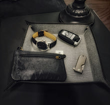 Load image into Gallery viewer, Valet Tray - Black Napa Suit Grey