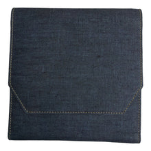 Load image into Gallery viewer, Franklin-Christoph Penvelope Six dark blue denim-like fabric pen case with 6 slots and concealed magnetic closure.