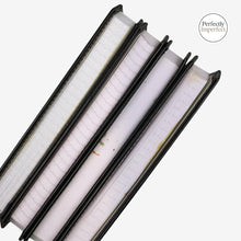 Load image into Gallery viewer, Franklin-Christoph Firma-Flex notebooks with black covers and white paper. Features include ruled, graph, and dot-lined pages.