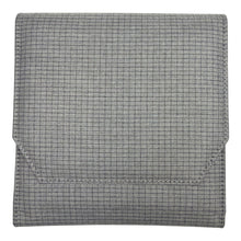 Load image into Gallery viewer, Franklin-Christoph Penvelope Six pen case in grey checked fabric with a concealed magnetic closure and 6 slots.