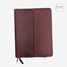 Load image into Gallery viewer, Franklin-Christoph maroon boot leather 20 pen case with distressed finish and zip closure.
