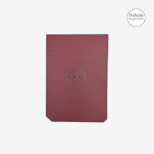 Load image into Gallery viewer, Franklin-Christoph maroon A6 notepad with thick cardstock cover, beveled corners, and perforated pages. Features a subtle Celtic knot design.
