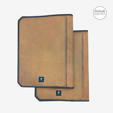 Load image into Gallery viewer, Franklin-Christoph Umber canvas A5 and A4 padfolios with dark trim and interior pockets. Features a distressed look.